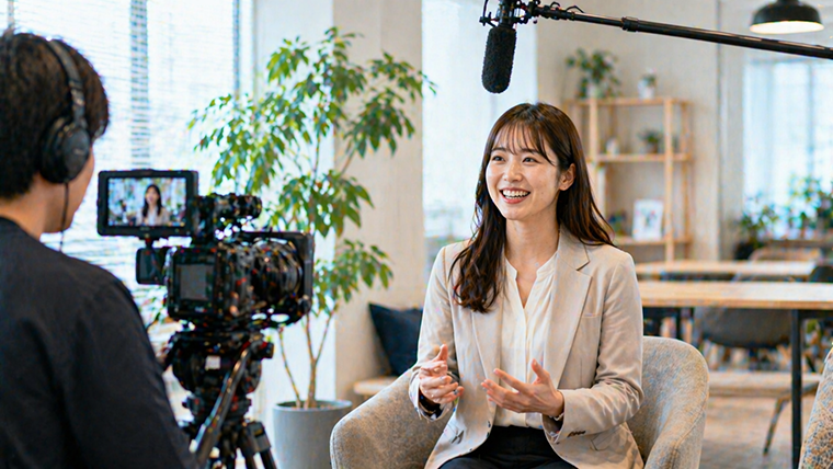 採用動画の社員インタビュー風景｜社員のリアルな声を伝える採用動画の撮影