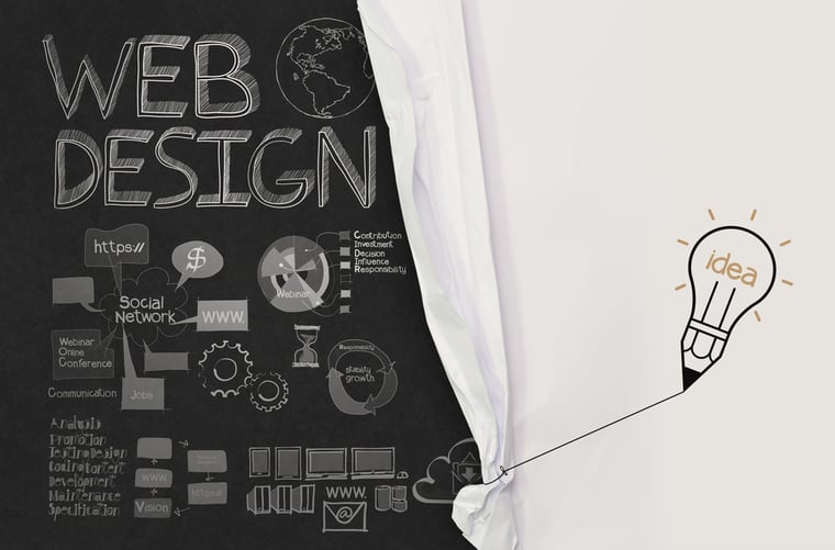 pencil lightbulb draw rope open wrinkled paper show web design hand drawn icons as concept-2